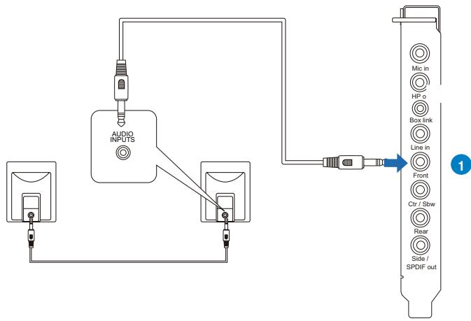 ASUS ROG XONAR PHOEBUS - Connecting 2/2.1 Channel Speakers - 1