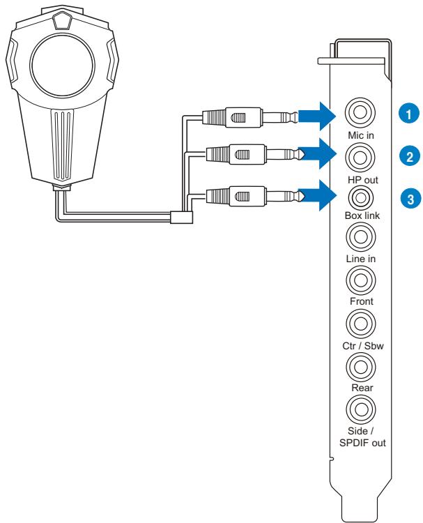 Mic in HP out Box link Line in Front Ctr / Sbw Rear Side / SPDIF out