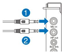 ① ② Mic in HP out Box ink