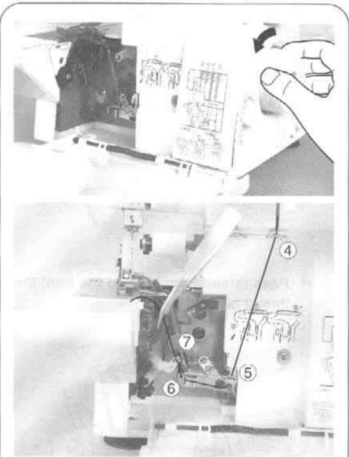 SINGER 14SH654 - 2) Enfilage du boucleur inférieur (jaune) - 4