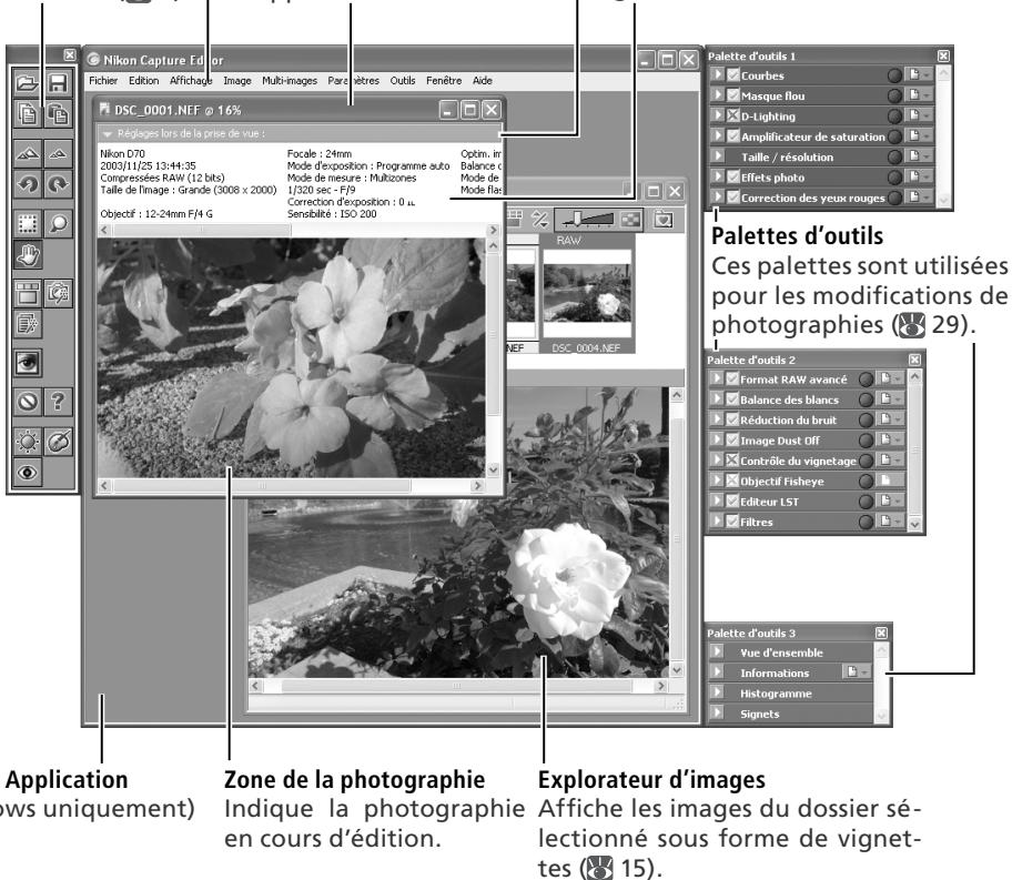 NIKON CAPTURE - Zone de données de prise de vue - 1