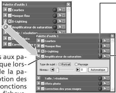 NIKON CAPTURE - Affichage du contenu d'une palette d'outils - 1