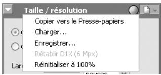 NIKON CAPTURE - Le menu Paramétres de Taille/Résolution - 1