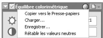 NIKON CAPTURE - Le sous-menu paramètres d'Equilibre Colorimétrique - 1