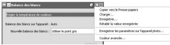 NIKON CAPTURE - Le menu Réglage de la balance des blancs - 1