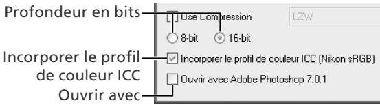 NIKON CAPTURE - Options de sauvegarde - 1