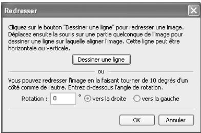 NIKON CAPTURE - Sélectionnez Redresser... dans le sous-menu Rotation La boîte de dialogue Redresser s'affiche. - 2
