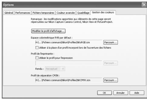 NIKON CAPTURE - Modifier le profil d'affichage - 1