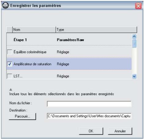 NIKON CAPTURE NX - Enregistrer les paramètres... - 1