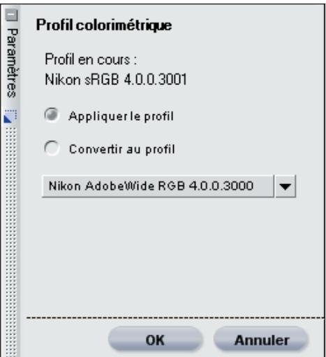 NIKON CAPTURE NX - Profil colorimétrique - 1