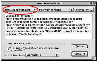 NIKON SCAN - Étape 2—sélectionner installation personnalisée - 1