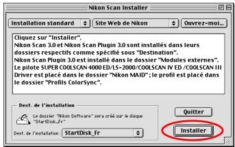 NIKON SCAN - Étape 7— cliquer sur l'option installation - 1