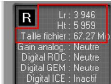 NIKON SCAN - Dimensions/taille du fichier - 1