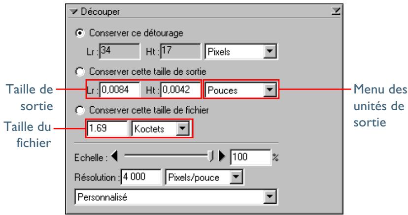 NIKON SCAN - Étape i i—régler la taille de sortie - 1