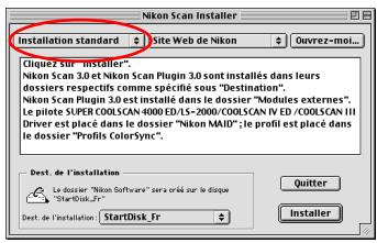 NIKON SCAN - Étape 5—sélectionner le type d'installation - 1