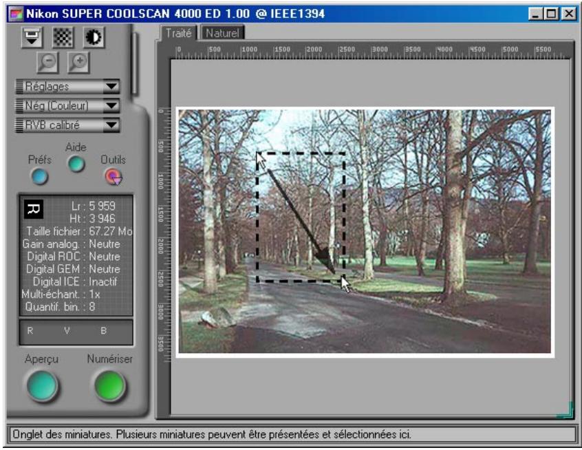 NIKON SCAN - Étape 9—sélectionner la zone de l'image à numériser - 2
