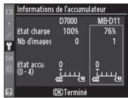 NIKON MB-D11 - Informations de l'accumulateur - 1
