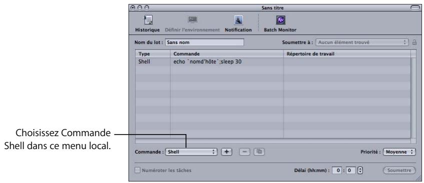 APPLE QMASTER 3 - Choisissez Shell dans le menu local Commande. - 1