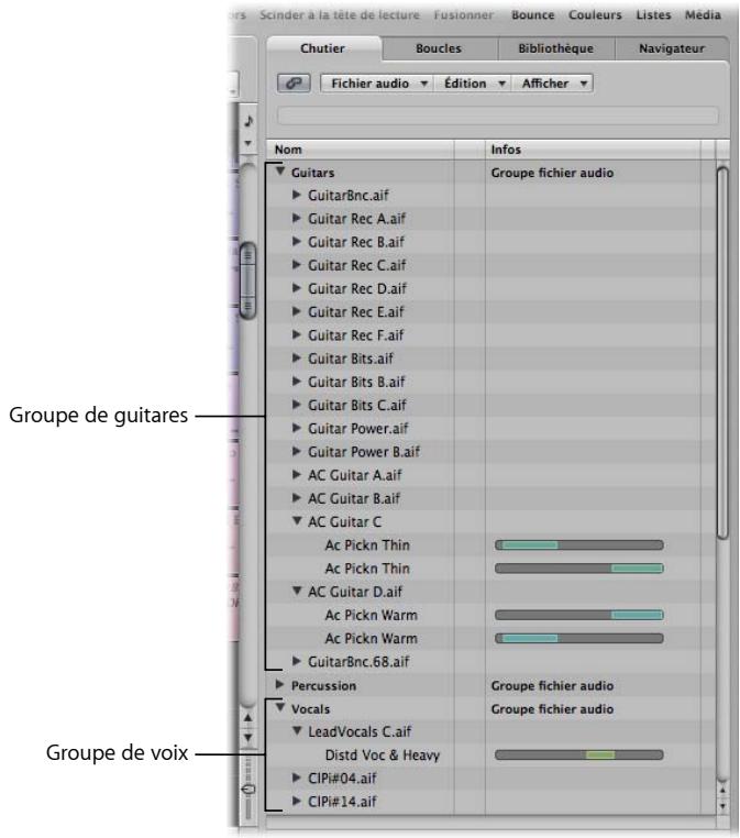 APPLE LOGIC EXPRESS 8 - Regroupement de fichiers dans le chutier audio - 1