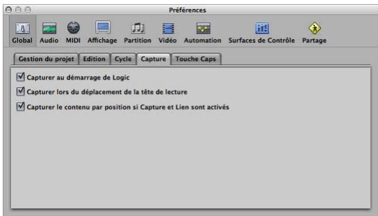 APPLE LOGIC EXPRESS 8 - Préférences capture - 1