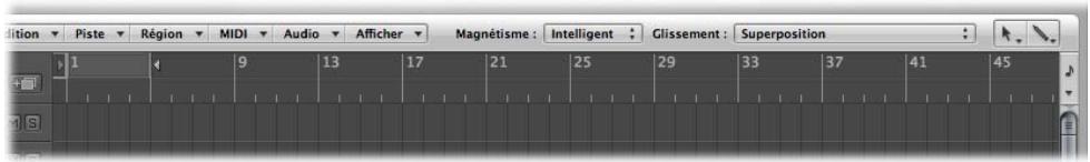 APPLE LOGIC EXPRESS 8 - Réglage de l'affichage de la règle mesure - 2
