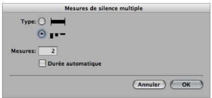 APPLE LOGIC EXPRESS 8 - Pour insérer des silences d'église ou modernes, CHOISSEZ L'une des opérations suivantes: - 1
