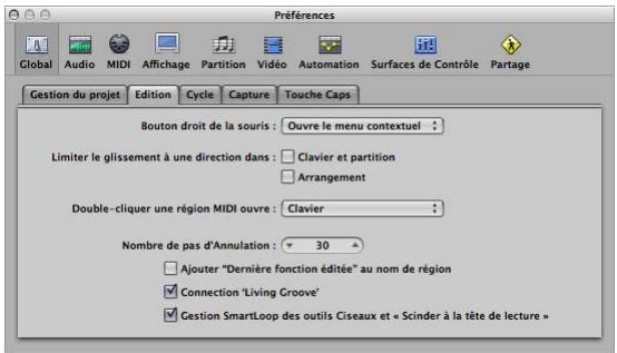APPLE LOGIC EXPRESS 8 - Édition des préférences - 1