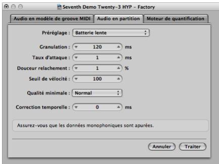 APPLE LOGIC EXPRESS 8 - Pour ouvrir et utiliser la fonction audio en partition : - 1