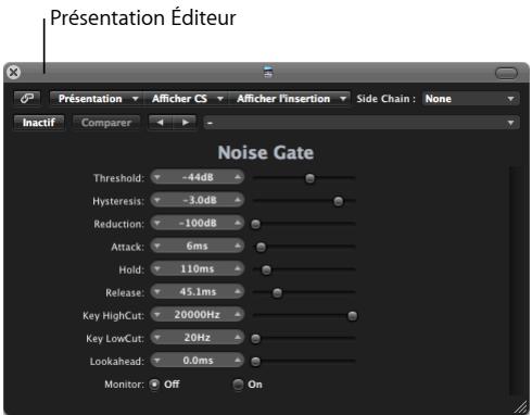 APPLE LOGIC EXPRESS 8 - Changement du mode de présentation de la fenêtre de module - 2