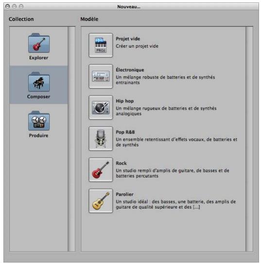 APPLE LOGIC EXPRESS 8 - Pour créer un projet : - 1