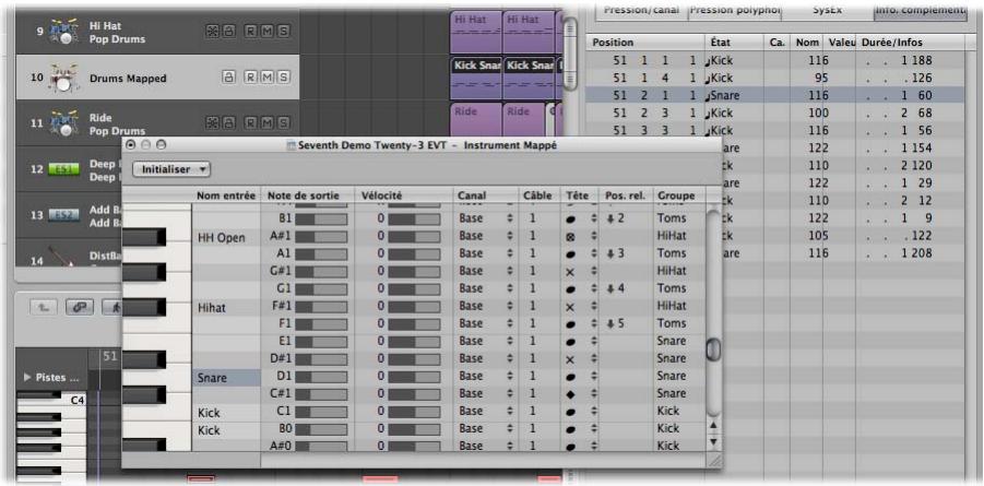 APPLE LOGIC EXPRESS 8 - Notes d'instruments mis en correspondance - 1