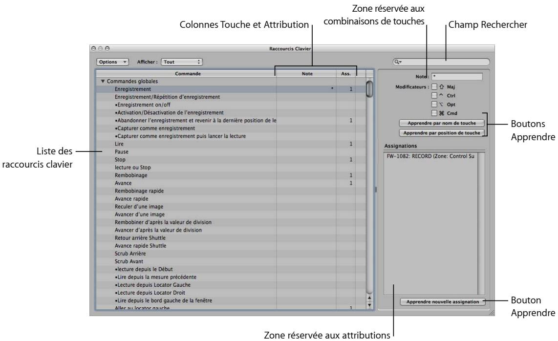 APPLE LOGIC EXPRESS 8 - Fenêtre raccourcis clavier - 1