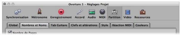 APPLE LOGIC EXPRESS 8 - Réglages de projet associés à l'affichage des partitions - 1