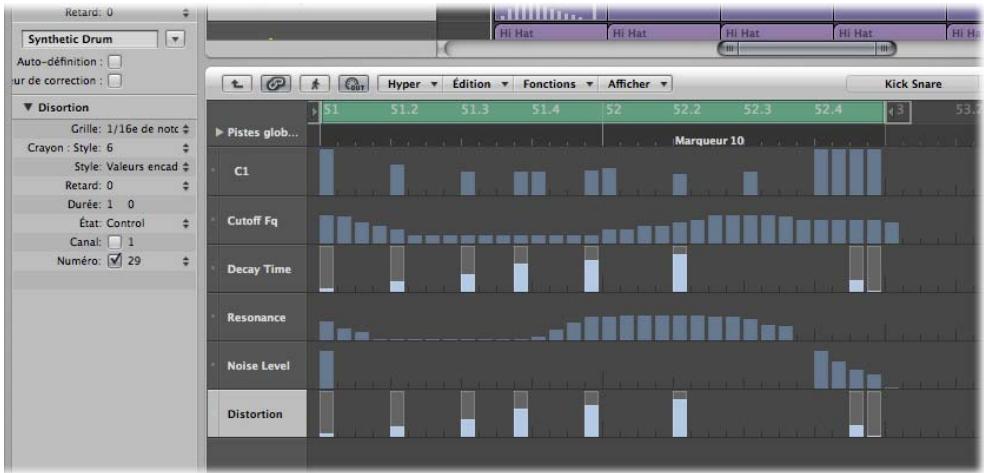 APPLE LOGIC EXPRESS 8 - Pour passer de l'hyperset des contrôles MIDI par défaut à celui du kit de batterie GM : - 2