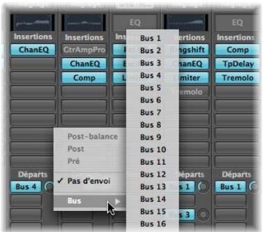 APPLE LOGIC EXPRESS 8 - Pour envoyer un signal de canal à un canal auxiliaire : - 1