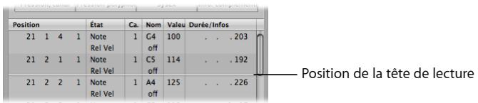 APPLE LOGIC EXPRESS 8 - Visualisation d'événements en dehors de la zone d'affichage - 1