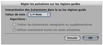 APPLE LOGIC EXPRESS 8 - Pour utiliser la fonction automatique de la table des battements : - 1