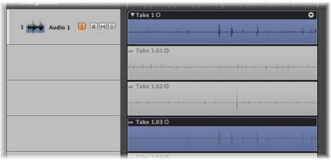 APPLE LOGIC EXPRESS 8 - Affichage du contenu du dossier de prises - 2