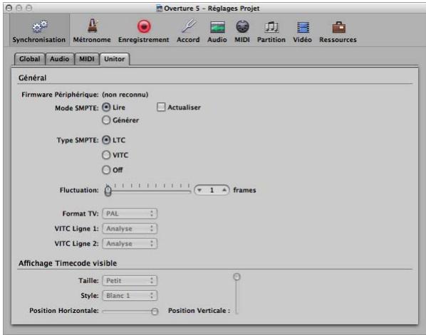 APPLE LOGIC EXPRESS 8 - Préférences pour la synchronisation MIDI : bouton - 1