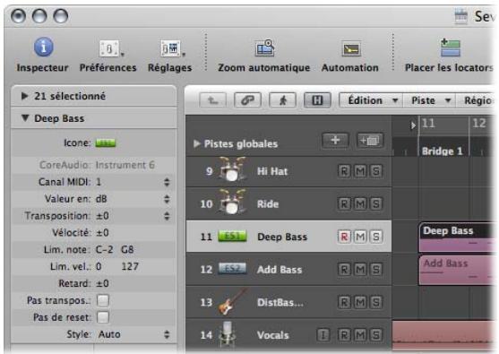APPLE LOGIC EXPRESS 8 - Réglage des paramètres de canaux pour les instruments - 1