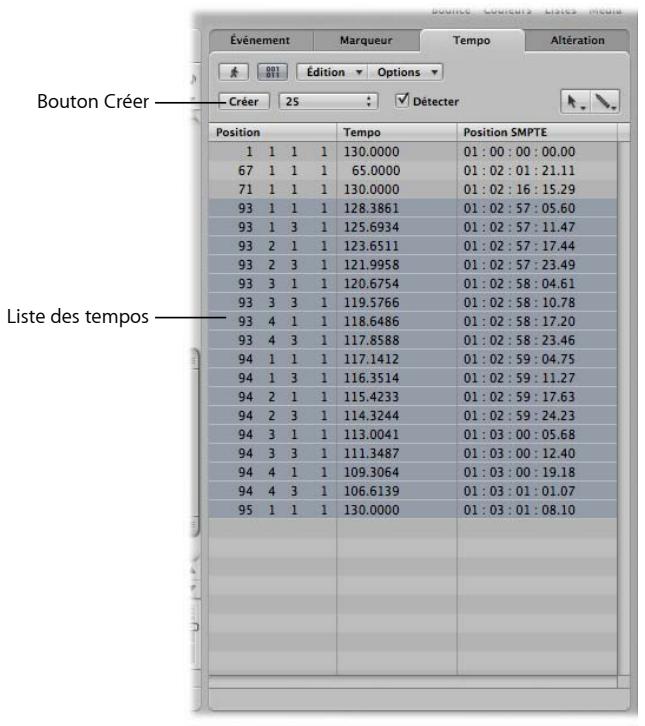 APPLE LOGIC EXPRESS 8 - Présentation de la liste des temps - 1