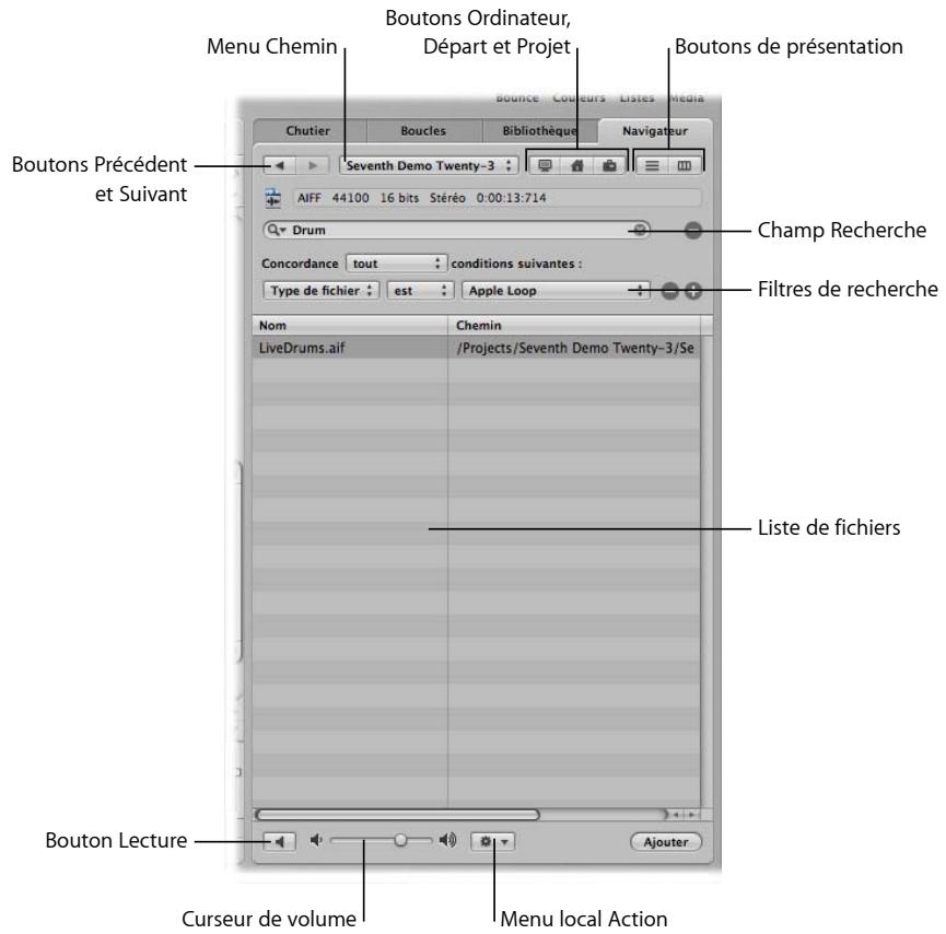 APPLE LOGIC EXPRESS 8 - Présentation du navigateur - 1
