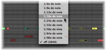 APPLE LOGIC EXPRESS 8 - Pour définir une valeur de quantification à l'aide de l'outil quantification : - 1