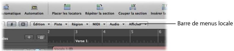 APPLE LOGIC EXPRESS 8 - Barres de menus locales - 1