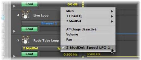 APPLE LOGIC EXPRESS 8 - Affichage des différents paramètres d'automatisation - 1