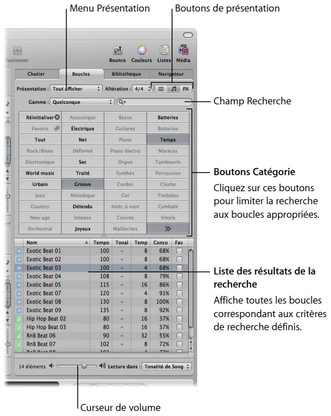 APPLE LOGIC EXPRESS 8 - Présentation du navigateur de boucles - 1