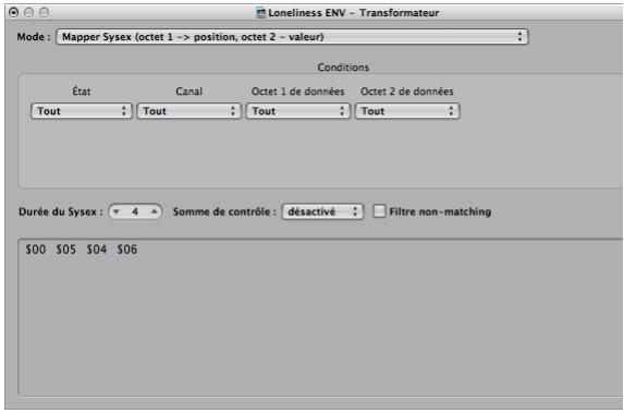 APPLE LOGIC EXPRESS 8 - Mapper sysex (octet 1 position, octet 2 valeur) - 1