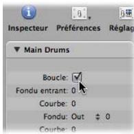 APPLE LOGIC EXPRESS 8 - Pour permettre en boucle une région à l'aide du paramètre boucle: - 1