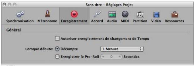 APPLE LOGIC EXPRESS 8 - Pour configurer le métronome en vue de l'enregistrement : - 1