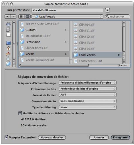 APPLE LOGIC EXPRESS 8 - Copie ou conversion de fichiers audio - 1